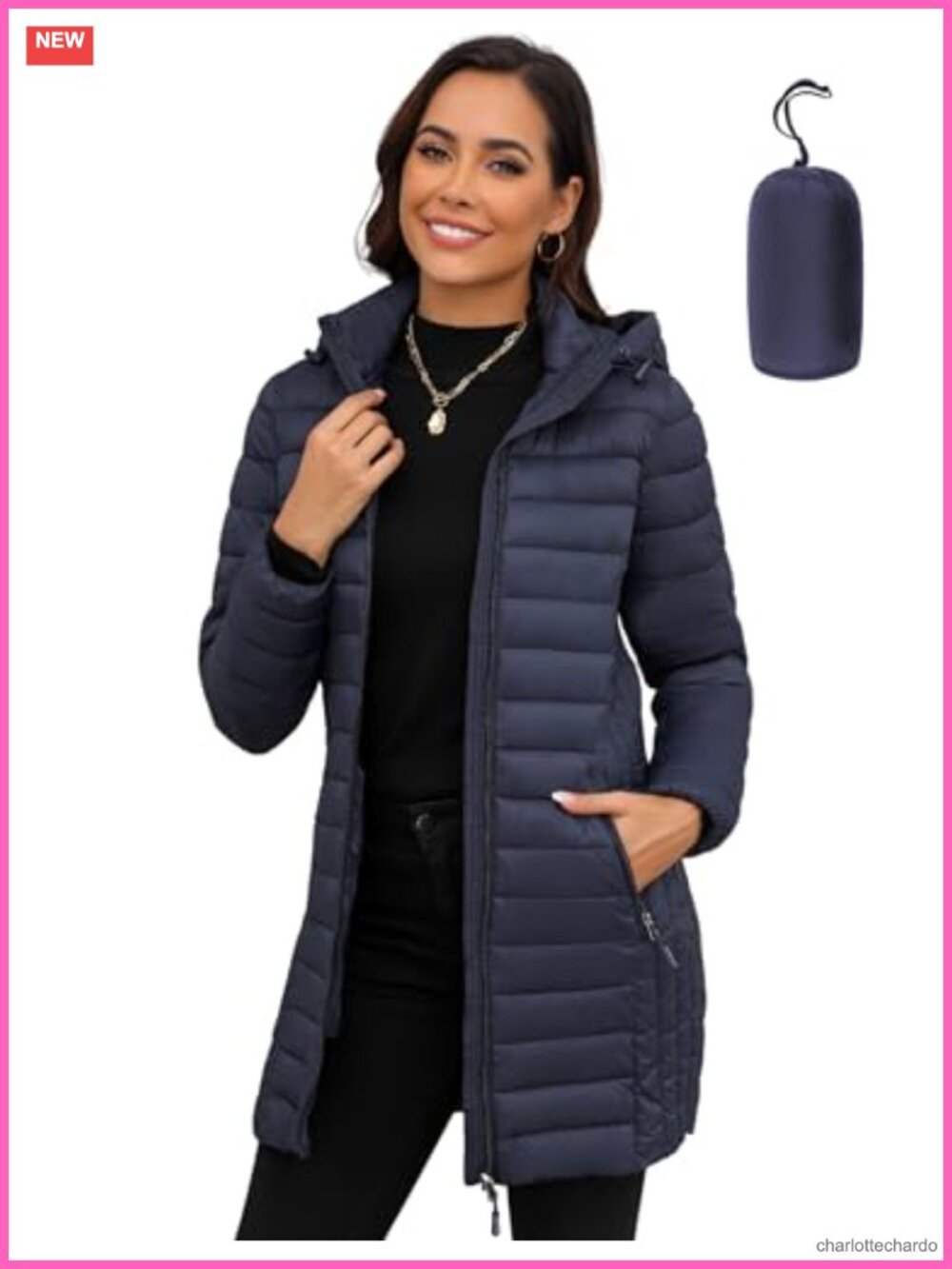 Ultralight Packable Puffer Jacket Detachable Hood Quilted